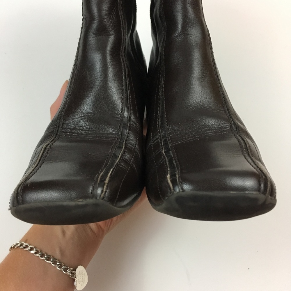 Kenneth Cole Reaction Brown Leather Boots Tip Over - Picture 4 of 7
